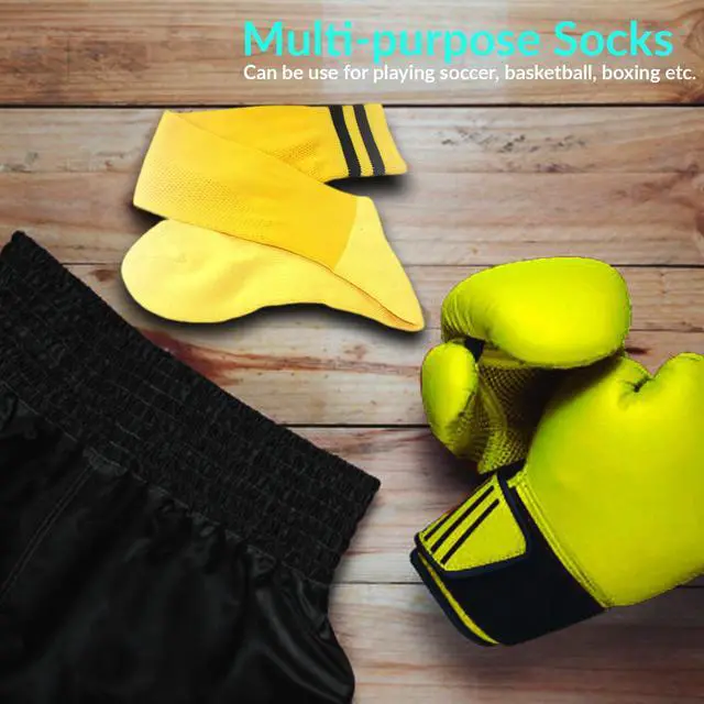 Alt view image 4 of 5 - Meso Children's 1 Pair Ultra Comfortable Lightweight and Breathable Knee High Sports Crew Socks - High Quality Performance Sports Long Socks Size M(Yellow)