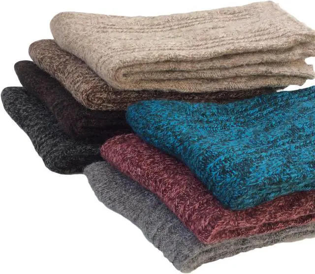 Alt view image 2 of 3 - AATMart Women's 4 Pairs Wool Blend Crew Socks. Outstanding Quality Ideal for the Cold Winter Weather Size 6-9 HR1613 (Black)