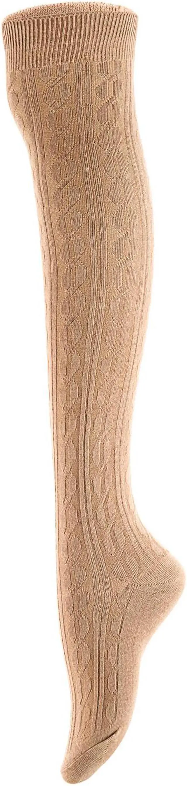 Alt view image 5 of 7 - Women's 4 Pairs Super Durable, Awesome, Comfortable, Soft Thigh High Cotton Boot Socks MJ1024 Size 6-9(Black,Coffee,Dark Grey, Beige)