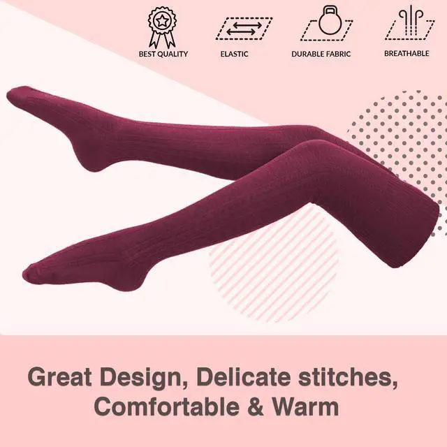 Alt view image 7 of 7 - Meso Women's Big Girl's 4 Pairs Splendid Knee High Cotton Socks, Strong, Soft, Cozy, Stylish Suitable for Multiple Activities Size 6-9 M1025(Assorted)