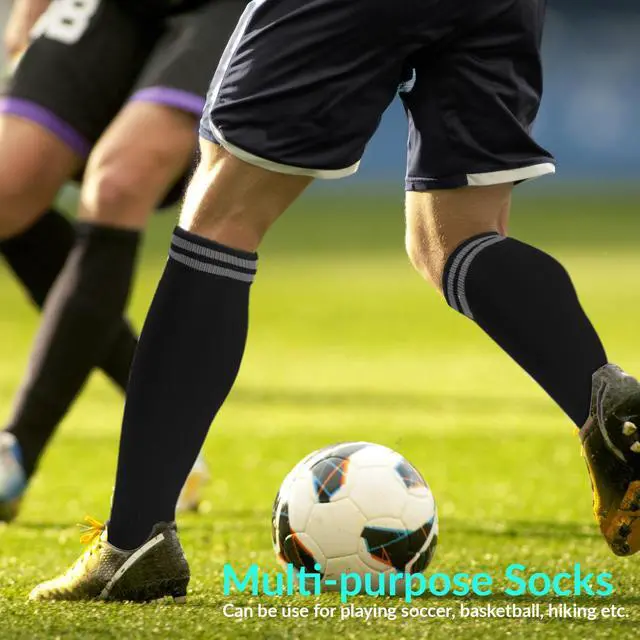 Alt view image 5 of 5 - Meso Girl's 1 Pair Ultra Comfortable Lightweight and Breathable Knee High Sports Crew Socks - High Quality Performance Sports Long Socks Size XS Black