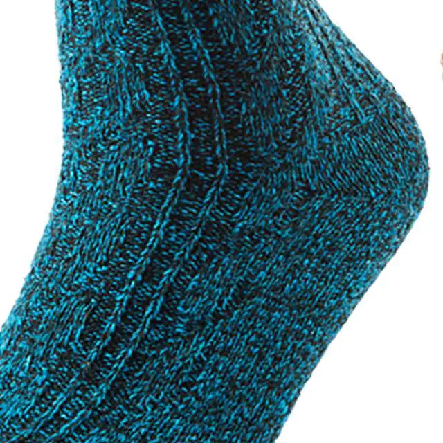 Alt view image 4 of 5 - AATMart Women's 4 Pairs Wool Blend Crew Socks. Outstanding Quality Ideal for the Cold Winter Weather Size 6-9 HR1613 (Blue)