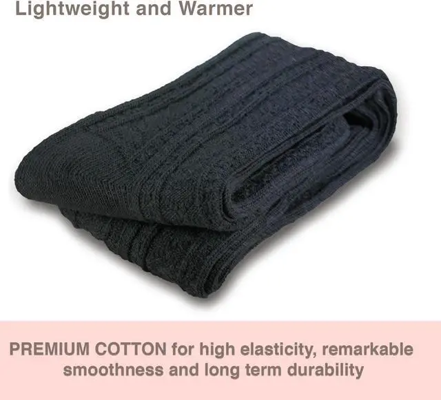 Alt view image 6 of 6 - Meso Women's 2 Pairs Awesome Thigh High Cotton Socks, Comfortable, Soft and Super Durable M1025 6-9 2p7 (Black)