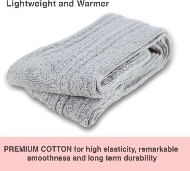 Alt view image 6 of 6 - Meso Women's 2 Pairs Awesome Thigh High Cotton Socks, Comfortable, Soft and Super Durable M1025 6-9 2p3 (Grey)