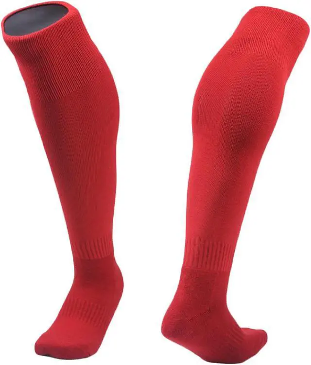 Main image of Meso Boy's 1 Pair Ultra Comfortable Lightweight and Breathable Knee High Sports Crew Socks - High Quality Performance Sports Long Socks Size S Red