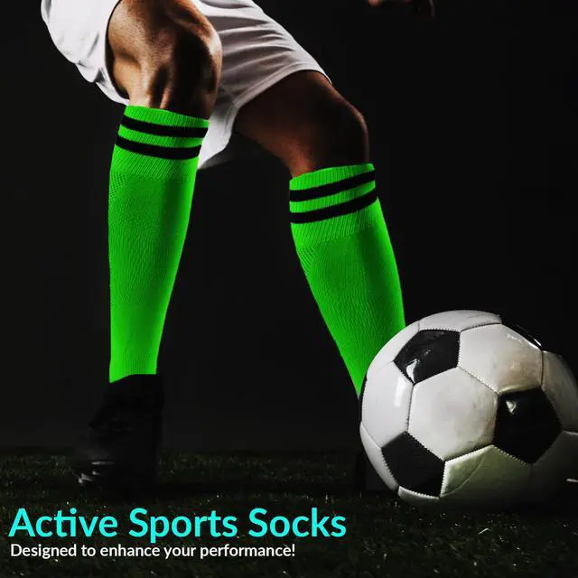 Alt view image 5 of 5 - Meso Men's 2 Pairs Extremely Durable Knee High Sports Socks - Fitness & Workout Clothing, Gym, Gear or Fashion Socks XL003 Size M(Green)