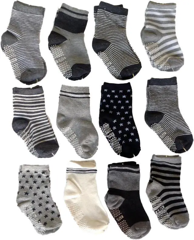 Main image of Meso Unisex Children 6 Pairs Premium Quality Apparel Cotton Crew Socks | Non-Sweat Hip and Trendy Durable Kids Socks Size 1Y-3Y Random Color