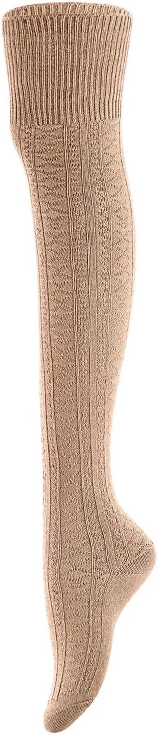 Alt view image 4 of 7 - Meso Big Girl's Women's 3 Pairs Awesome Thigh High Cotton Socks, Comfortable, Soft and Super Durable Size 6-9 M1025-02 (Coffee, Beige, Dark Grey)