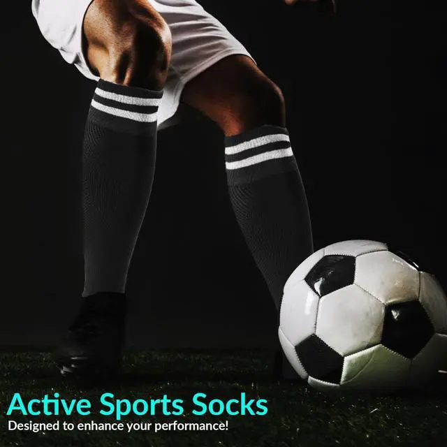 Alt view image 5 of 5 - Meso Children's 1 Pair Ultra Comfortable Lightweight and Breathable Knee High Sports Crew Socks - High Quality Performance Sports Long Socks Size XS(Black)