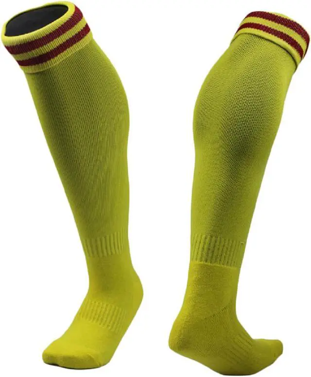 Alt view image 2 of 6 - Meso Girl's 1 Pair Ultra Comfortable Lightweight and Breathable Knee High Sports Crew Socks - High Quality Performance Sports Long Socks Size XS Yellow