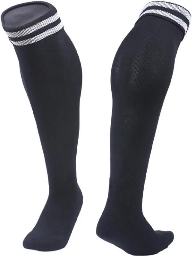 Alt view image 2 of 5 - Meso Girl's 1 Pair Ultra Comfortable Lightweight and Breathable Knee High Sports Crew Socks - High Quality Performance Sports Long Socks Size XS Black