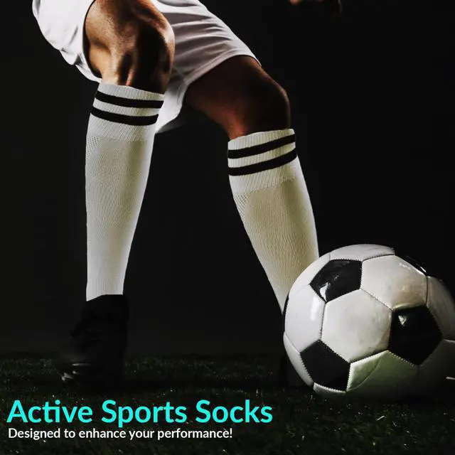 Alt view image 5 of 5 - Meso Men's 2 Pairs Extremely Durable Knee High Sports Socks - Fitness & Workout Clothing, Gym, Gear or Fashion Socks XL003 Size M(White)