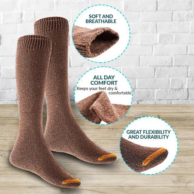 Alt view image 4 of 6 - Women's 4 Pairs Truly Beautiful Comfortable Durable Soft Knee High Cotton Boot Socks M158212 Size 6-9(Coffee)