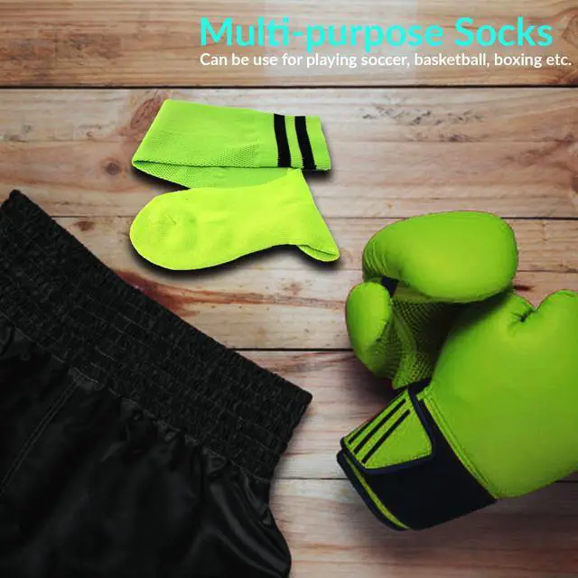 Alt view image 4 of 5 - Meso Men's 2 Pairs Extremely Durable Knee High Sports Socks - Fitness & Workout Clothing, Gym, Gear or Fashion Socks XL003 Size M(Green)