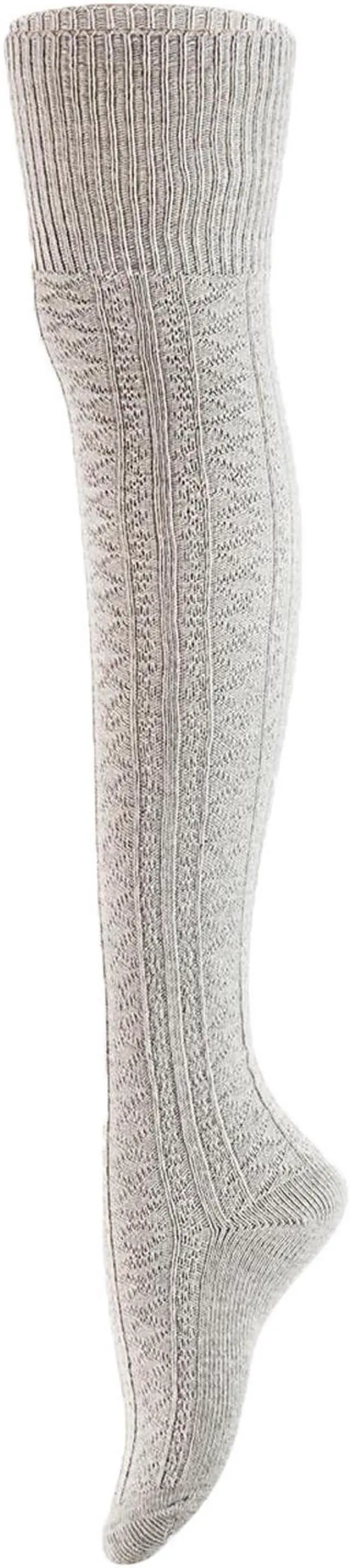 Alt view image 2 of 7 - Meso Big Girl'sWomen's 3 Pairs Awesome Thigh High Cotton Socks, Comfortable, Soft and Super Durable Size 6-9 M1025-06 (Grey, Dark Grey, Black)