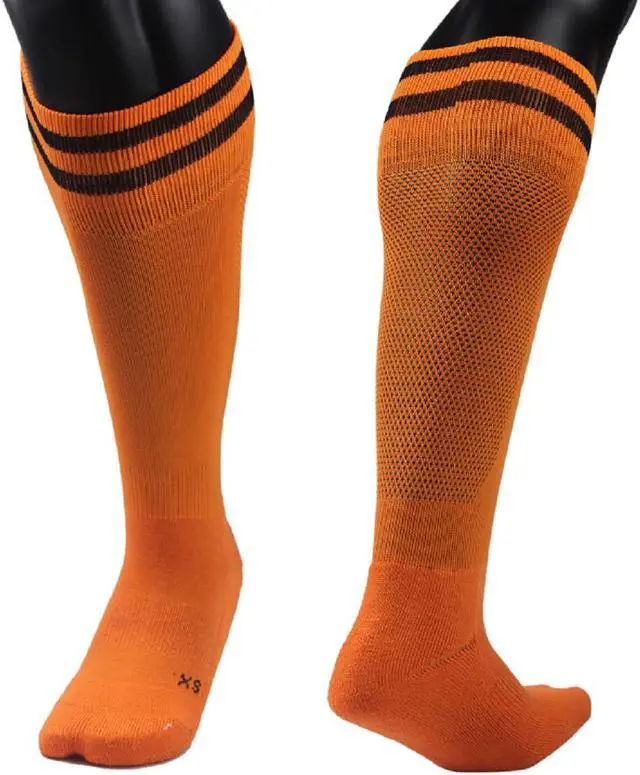 Main image of Meso Children's 2 Pairs Ultra Comfortable Lightweight and Breathable Knee High Sports Crew Socks - High Quality Performance Sports Long Socks Size XS(Orange)