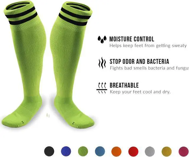 Alt view image 2 of 5 - Meso Men's 2 Pairs Extremely Durable Knee High Sports Socks - Fitness & Workout Clothing, Gym, Gear or Fashion Socks XL003 Size M(Green)