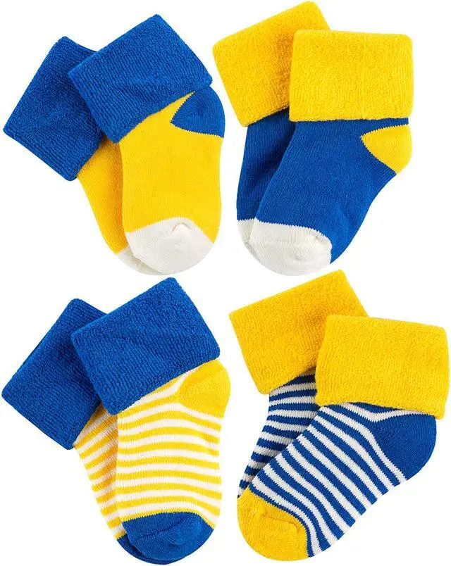 Alt view image 2 of 4 - Lian LifeStyle Cute Baby Boy's 4 PairsCotton Crew Socks Comfortable, fancy and Healthy ZM04 Size 6 Month-12 Month