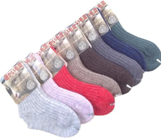 Alt view image 4 of 4 - Lian LifeStyle 6 Pairs Soft, Fantastic, Adorable And Super Comfortable Children's Wool Crew Socks Size 6M-2Y Girl Random Color