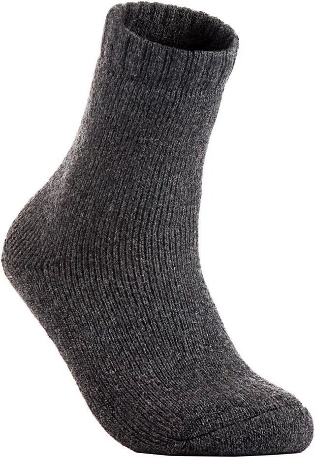 Main image of Lian LifeStyle Boy's 3 Pairs Adorable Wool Blend Crew Socks Fantastic, Super Comfortable, Soft, and Durable LK1601 Size 2Y-5Y(Grey, Sky Blue, Khaki)