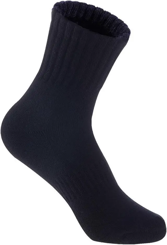 Main image of Lian LifeStyle Top Quality Children's 3 Pairs Sports Crew Socks Great for Sports: Running, Basketball, Soccer Size L 12Y-15Y JH0105  (Black)
