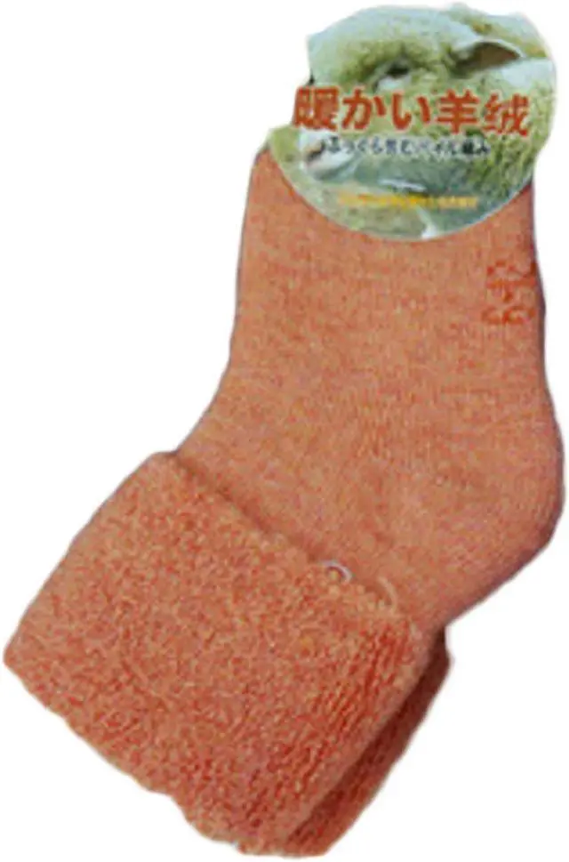 Alt view image 3 of 4 - Lian LifeStyle Soft, Fantastic, Adorable And Super Comfortable Children's 1 Pair Wool blend Crew Socks Plain Color Size (Girl) 0M-6M (Orange)