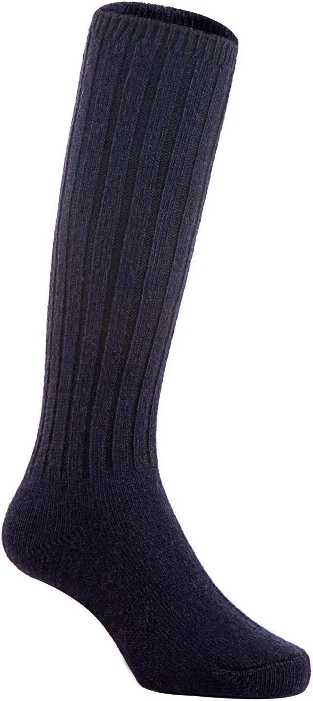 Alt view image 2 of 4 - Lian LifeStyle Fascinating Children's 3 Pairs Knee High Wool Blend Boot Socks Resistant, Comfortable and Health Focused Size M(2-4Y)-(Navy)