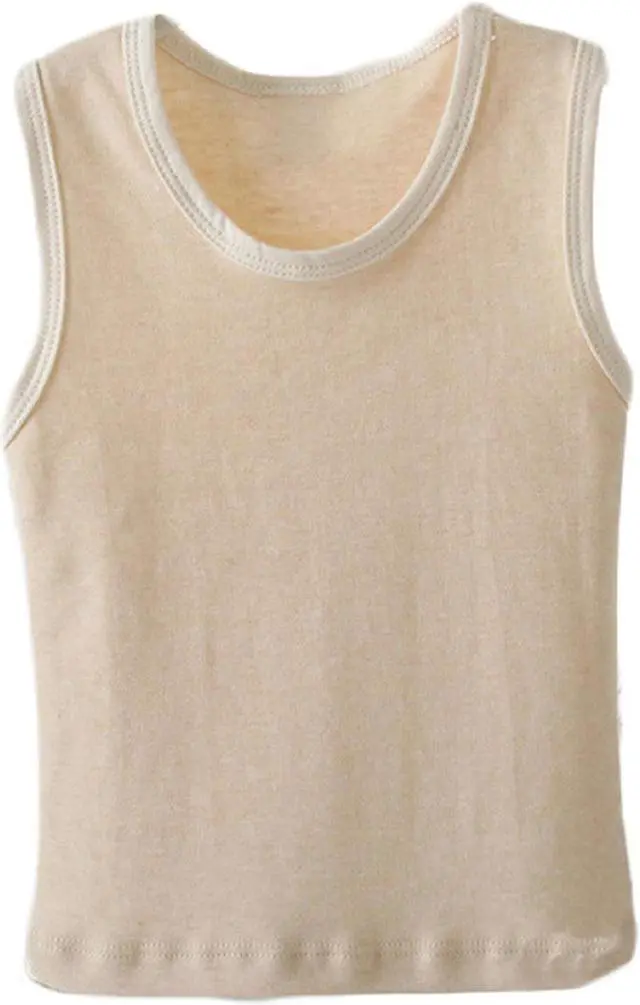 Alt view image 2 of 2 - Lian LifeStyle Adorable Infant Baby's 1 PK Organic Cotton Tank Top, Designed Baby Apparel as Infant Tank Top for Baby Boy And Girl Beige Ivory Size (0-6M) Beige