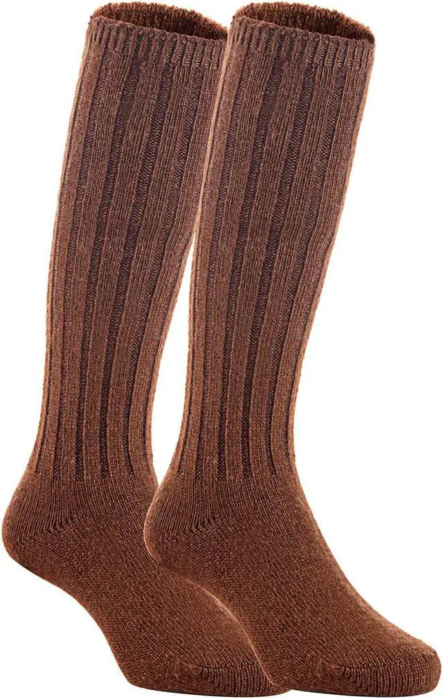 Main image of Lian LifeStyle Fascinating Children's 4 Pairs Knee High Wool Blend Boot Socks Resistant, Comfortable and Health Focused Size S(0-2Y)- (Coffee)
