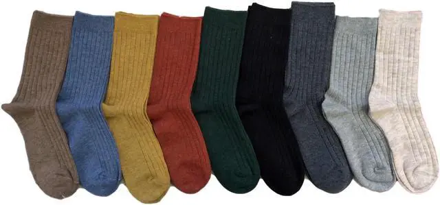 Main image of AATMart Women's 4 Pairs Outstanding Quality Wool Socks | Breathable Lightweight Crew Socks Ideal for Cold Weather Size 6-9 HR1690 Camel