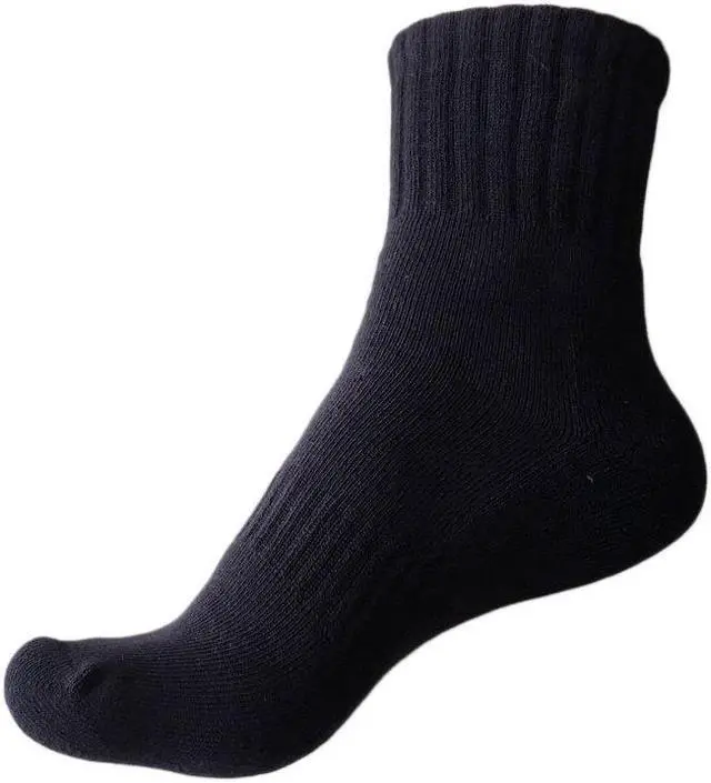 Alt view image 2 of 2 - Lian LifeStyle Top Quality Children's 3 Pairs Sports Crew Socks Great for Sports: Running, Basketball, Soccer Size L 12Y-15Y JH0105  (Black)