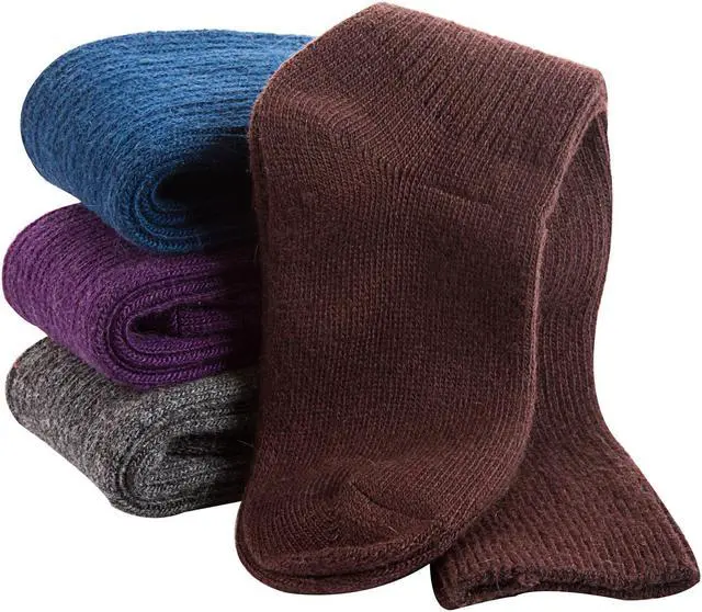 Alt view image 2 of 4 - Lian LifeStyle Non Slip, Exceptional, Cozy and Cool Women's 4 Pairs Knee High Wool Crew Socks JH05 Size 6-9 (Navy)