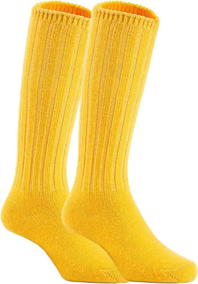 Main image of Lian LifeStyle Fascinating Children's 4 Pairs Knee High Wool Blend Boot Socks Resistant, Comfortable and Health Focused Size S(0-2Y)- (Yellow)