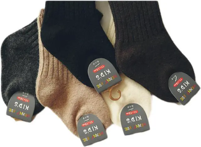 Alt view image 2 of 4 - Lian LifeStyle Fascinating Children 4 Pairs Knee High Wool Socks Comfortable and Health Focused Size S(13-15cm/3Y-5Y) HR1618 Assorted Boy Color