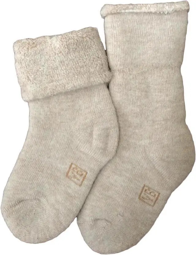 Alt view image 2 of 4 - Lian LifeStyle Soft, Fantastic, Adorable And Super Comfortable Children's 3 Pairs Wool blend Crew Socks Plain Color Size (Girl) 12M-24M (Beige)