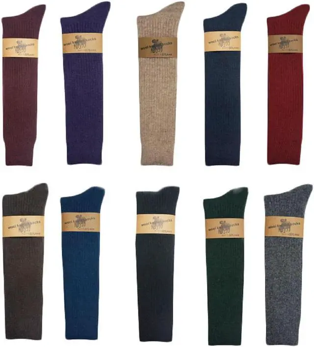 Alt view image 4 of 4 - Lian LifeStyle Non Slip, Exceptional, Cozy and Cool Women's 4 Pairs Knee High Wool Crew Socks JH05 Size 6-9 (Navy)