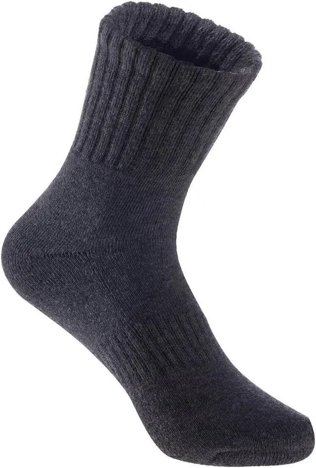 Main image of Lian LifeStyle Top Quality Children's 3 Pairs Sports Crew Socks Great for Sports: Running, Basketball, Soccer Size  L0105  L 12Y-15Y  (Grey)