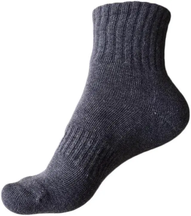 Alt view image 2 of 2 - Lian LifeStyle Children's 6 Pairs Premium Cotton Socks Lightweight & Effective Crew Socks- Sweat Absorbent JH0108 Size M(9Y-12Y) Grey