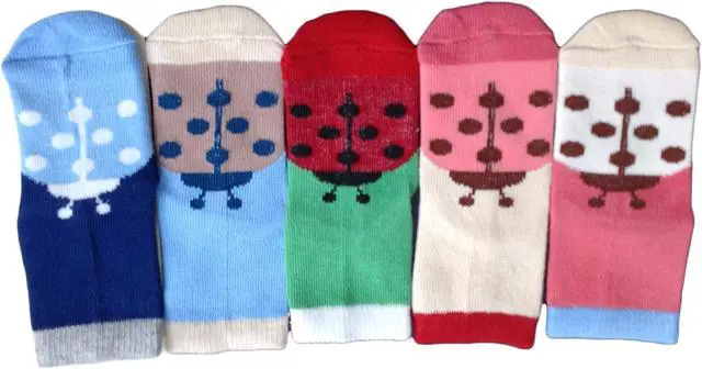 Main image of Lian LifeStyle Children's 5 Pairs Premium Cotton Crew Socks. Durable, Lightweight & Effective - Sweat Absorbent Great for Sports Strips Size(1Y-3Y)