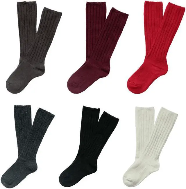 Alt view image 2 of 4 - Lian LifeStyle Children's 1 Pair Fascinating Knee High Wool Socks. Resistant, Comfortable and Health Focused FS02 Size 2-4Y (Cream)