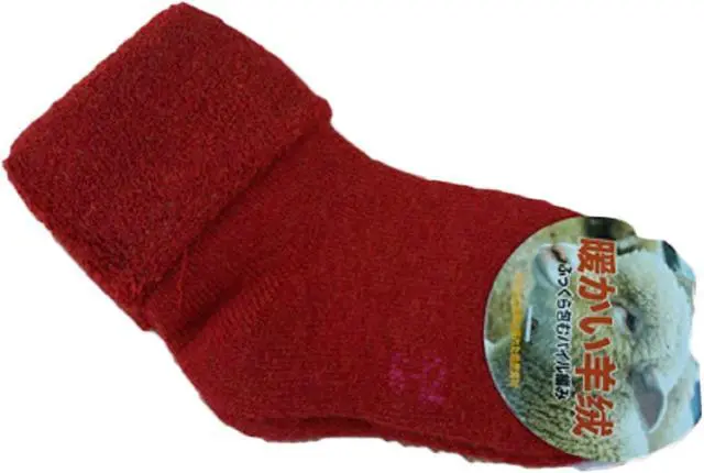 Alt view image 2 of 2 - Lian LifeStyle Soft, Fantastic, Adorable And Super Comfortable Children's 3 Pairs Wool blend Crew Socks Plain Color Size (Girl) 0M-6M (Red)
