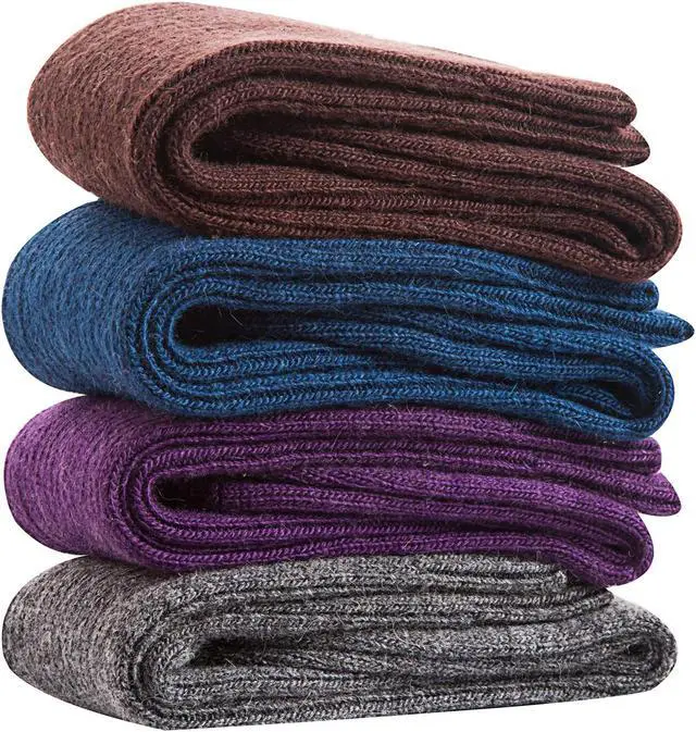 Alt view image 3 of 4 - Lian LifeStyle Non Slip, Exceptional, Cozy and Cool Women's 4 Pairs Knee High Wool Crew Socks JH05 Size 6-9 (Navy)