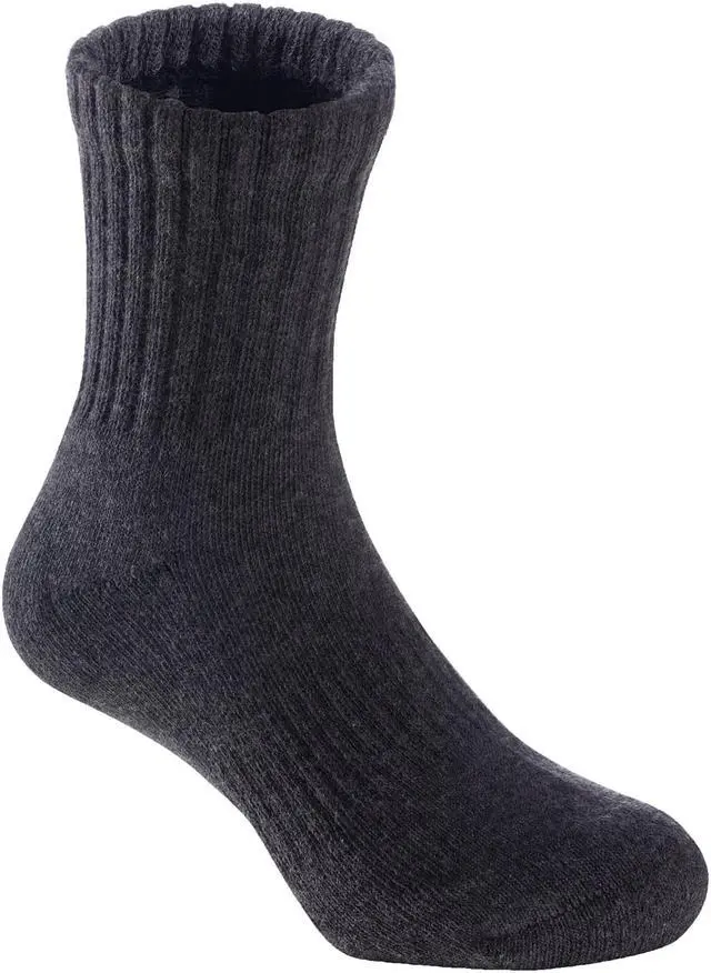 Main image of Lian LifeStyle Top Quality Children's 3 Pairs Sports Crew Socks Great for Sports: Running, Basketball, Soccer L0105 Size S 6Y-8Y (Grey)