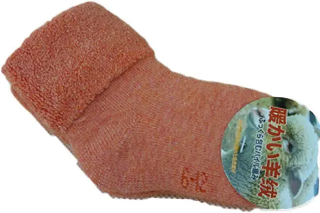 Alt view image 2 of 4 - Lian LifeStyle Soft, Fantastic, Adorable And Super Comfortable Children's 1 Pair Wool blend Crew Socks Plain Color Size (Girl) 0M-6M (Orange)