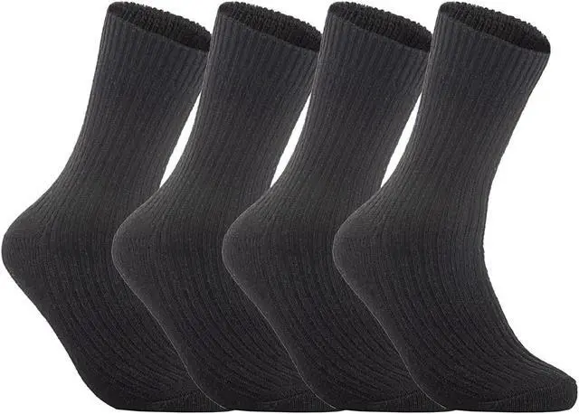 Main image of Lian LifeStyle Ultralight, High-Performance & Great Activewear Men's 4 Pairs Breathable Wool Crew Socks For All Season and Weather Size 6-9 (Dark Gray)