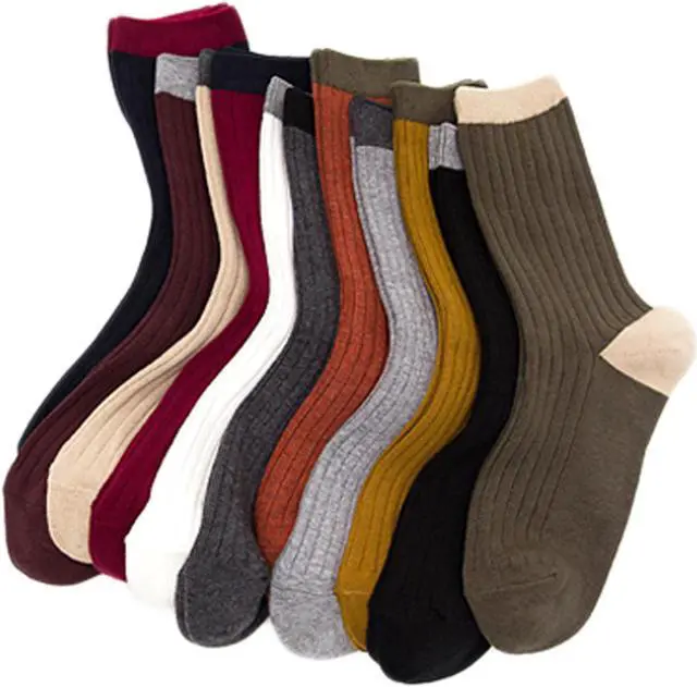 Main image of Lian LifeStyle Attractive Women's 4 Pairs Cotton Crew Socks With Super high Quality Soft Fibers Size 6-9  HR1761 (Olive)