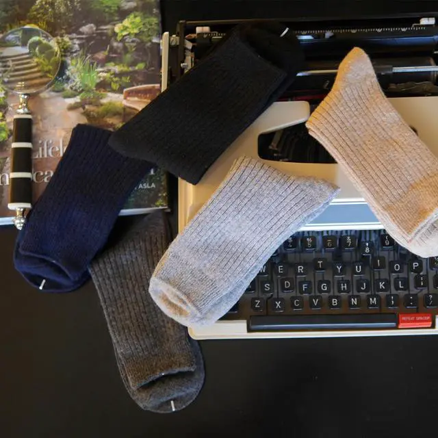 Alt view image 4 of 4 - Lian LifeStyle Men's 3 Pairs Wool Crew Socks Sweat Absorbent- Great Activewear For Fun Sports, all Season & Weather HR16113 Size 6-9-(Random Color)