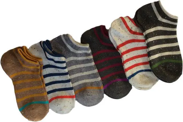 Alt view image 2 of 4 - AATMart Women's 6 Pairs Comfortable Low Cut Cotton Socks | Comfy Light Athletic Socks with Amazing Anti Sweat and Blister Protection Striped Size 6-8