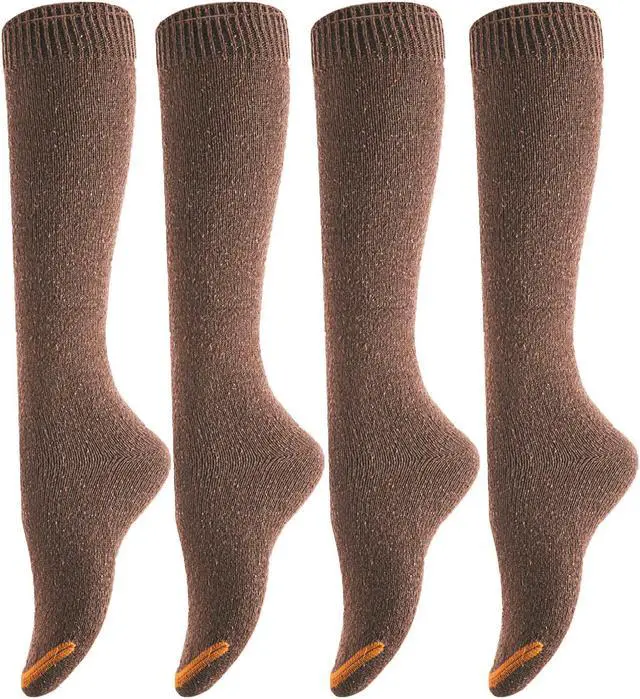 Main image of AATMart Women's 4 Pairs Attractive Breathable Extra Soft Lightweight Moisture Wicking & Comfortable Knee-High Cotton Socks Size 6-9 4pc5 T158212 (Coffee)