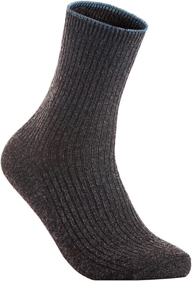 Main image of Lian LifeStyle Fashionable Big Girl's Women's 4 Pairs Wool Blend Crew Socks, Supersoft Fuzzy Cozy Socks Suitable as an Activewear Size 6-9 - Dark Gray